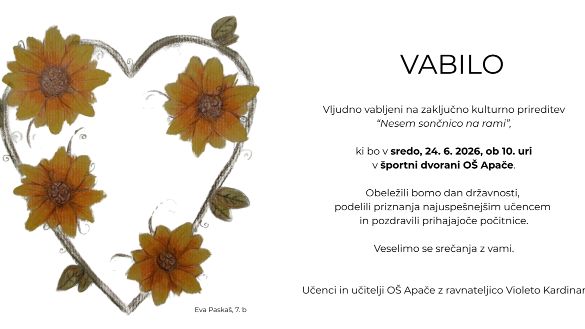 Vabilo na zaključno kulturno prireditev